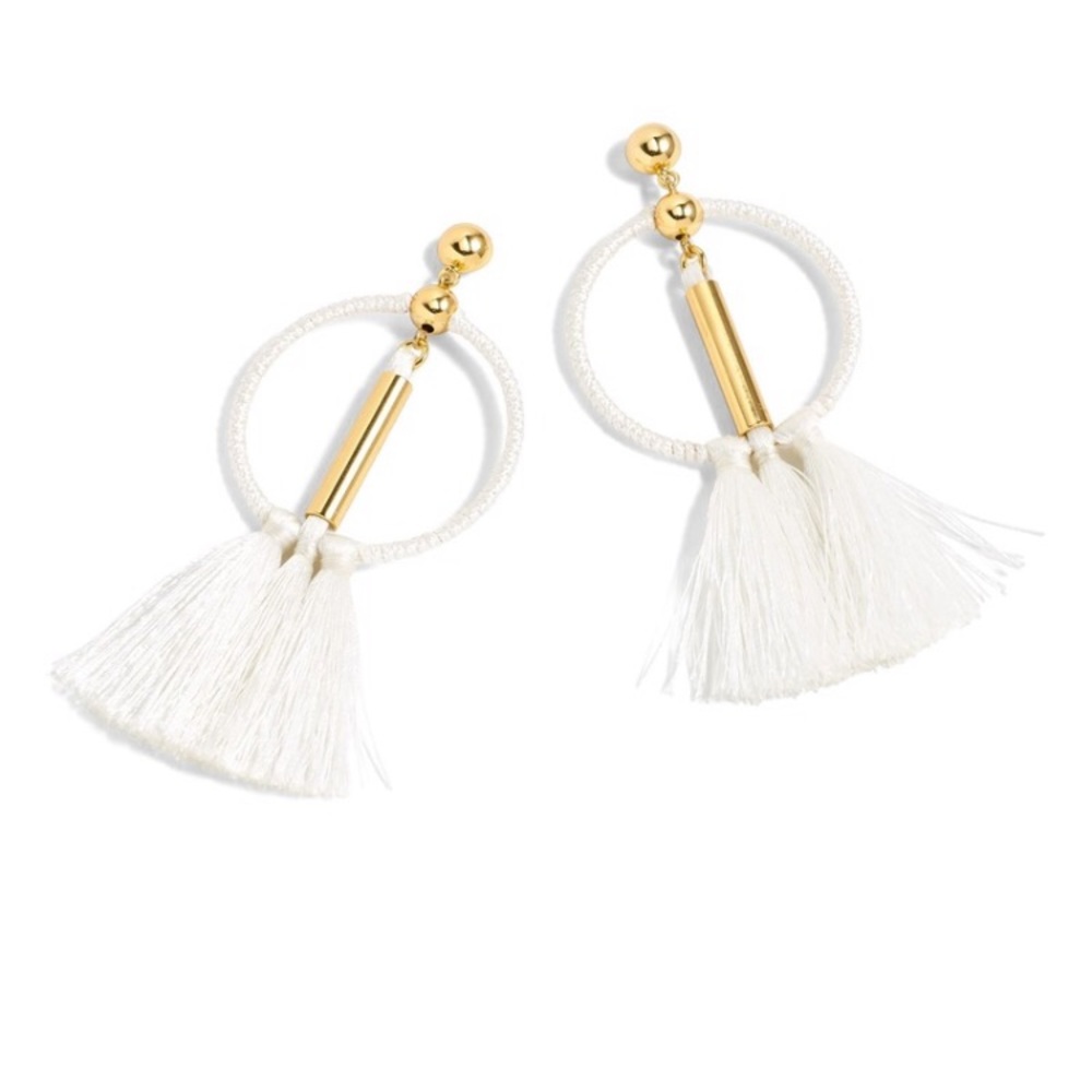 NWT J. Crew Tassel hoop earrings